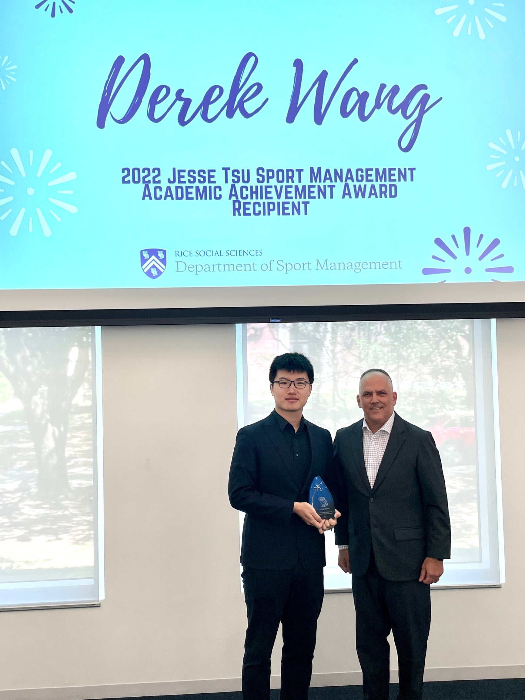Derek Wang '22 Jesse Tsu Award Recipient