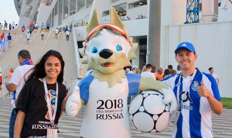 Sergio (’18) and Catalina Santamaria (’21) Attend World Cup in Russia