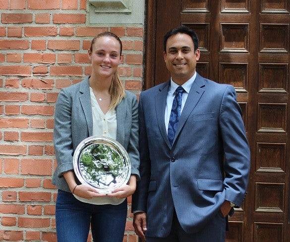 Holly Hargreaves '16 with Law Award