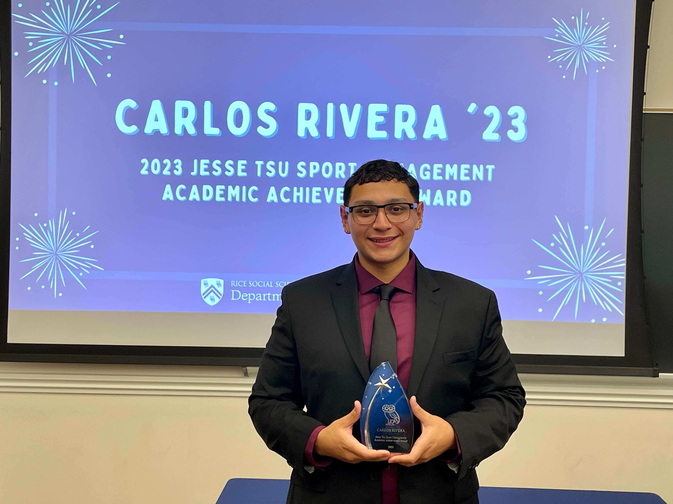 Carlos Rivera '23 as 2023 Jesse Tsu Award recipient