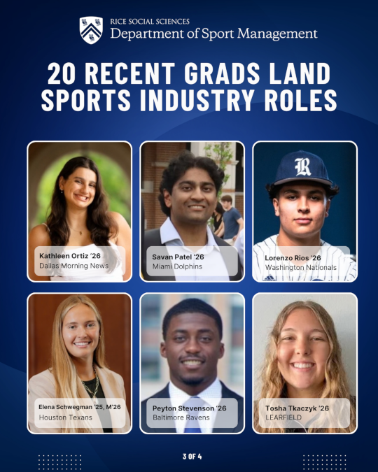 Recent grads in sport industry
