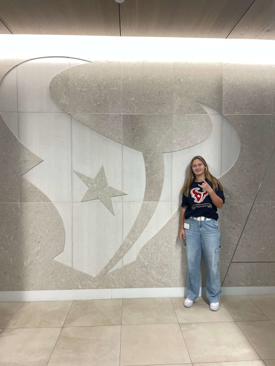 Elena Schwegman '25 internship at Texans
