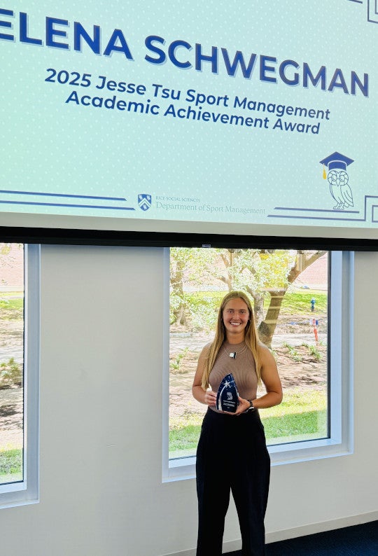 Elena Schwegman '25 - Tsu Award recipient