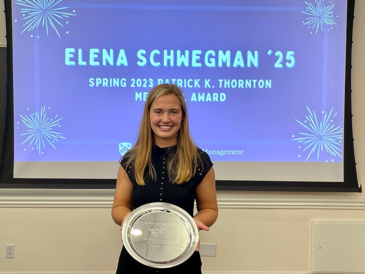 Elena Schwegman '25 Spring Law Award recipient