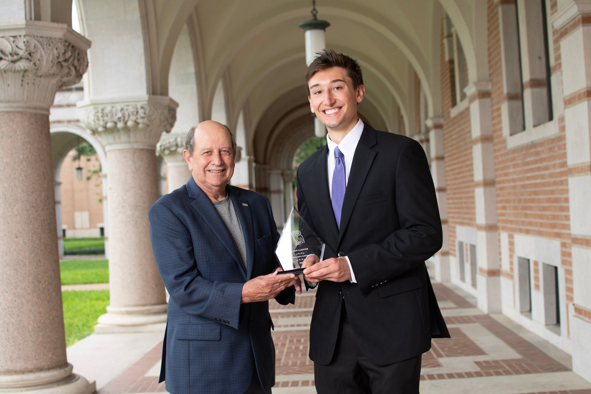 Jason Gardner '21 with Dr. Disch award