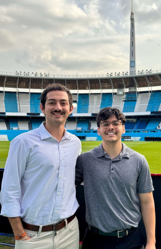 Sergio Rojas '26 & Ivan Franco-Hernandez '25 at the Estadio Presidente Perón