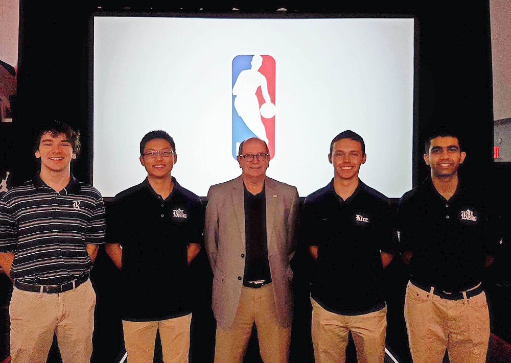 Rice SMGT Students Attend NBA Hackathon in New York City, Compete in New Frontier of Basketball Analytics